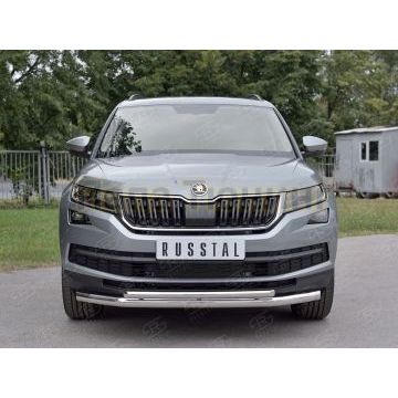 Защита передняя двойная дуга d57-d42 РусСталь для Skoda Kodiaq 2017-
