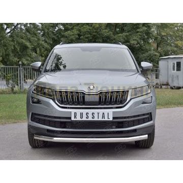 Защита переднего бампера секции d57 РусСталь для Skoda Kodiaq 2017-