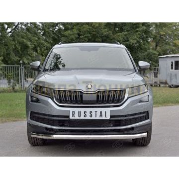 Защита переднего бампера волна d57 РусСталь для Skoda Kodiaq 2017-