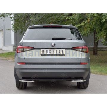Защита задняя уголки d42 РусСталь для Skoda Kodiaq 2017-
