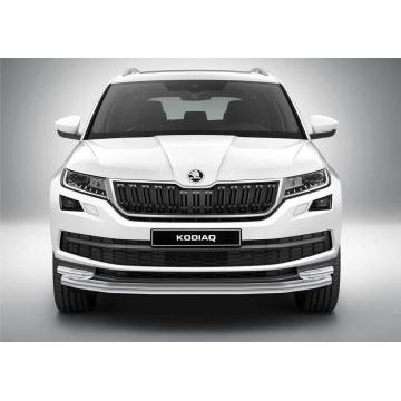 Защита передняя двойная 57-42 мм Rival для Skoda Kodiaq 2017-