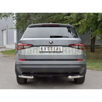 Защита задняя уголки d57 РусСталь для Skoda Kodiaq 2017-