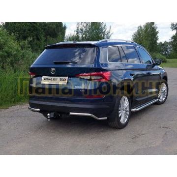 Защита задняя уголки 42 мм ТСС для Skoda Kodiaq 2018- Защита задняя уголки 42 мм ТСС для Skoda Kodiaq 2018-