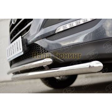Защита передняя двойная d57-d42 РусСталь для Hyundai Tucson 2015-2021