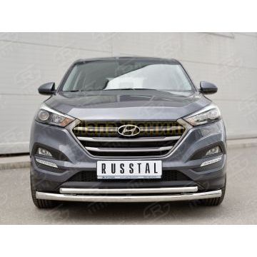 Защита передняя двойная d57-d42 РусСталь для Hyundai Tucson 2015-2021