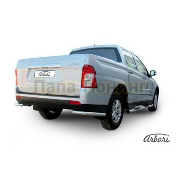 Защита задняя уголки 57 мм Slitkoff для SsangYong Actyon Sports 2012-2015