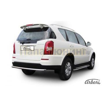 Защита заднего бампера радиусная 57 мм Slitkoff для SsangYong Rexton 3 2012-2015