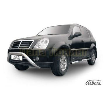 Кенгурин низкий широкий мини 76 мм Slitkoff для SsangYong Rexton 2 2010-2012