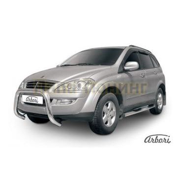 Защита передняя низкая мини 76 мм Slitkoff для SsangYong Kyron 2007-2015