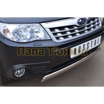 Защита передняя овальная 75x42 мм РусСталь для Subaru Forester SH 2008-2013