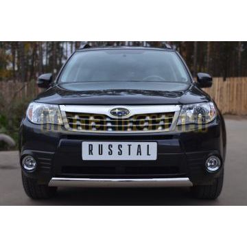 Защита передняя овальная 75x42 мм РусСталь для Subaru Forester SH 2008-2013
