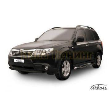 Защита переднего бампера чёрная сталь 57 мм Slitkoff для Subaru Forester 2008-2013