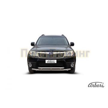 Защита передняя двойная 57-57 мм Slitkoff для Subaru Forester 2008-2013 Защита передняя двойная 57-57 мм Slitkoff для Subaru Forester 2008-2013