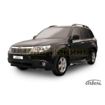 Защита передняя чёрная сталь короткая 57 мм Slitkoff для Subaru Forester 2008-2013 Защита передняя чёрная сталь короткая 57 мм Slitkoff для Subaru Forester 2008-2013