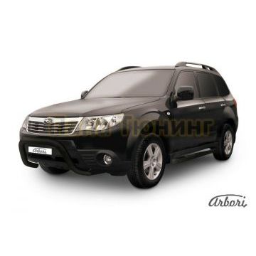 Кенгурин чёрная сталь низкий рама 76 мм Slitkoff для Subaru Forester 2008-2013 Кенгурин чёрная сталь низкий рама 76 мм Slitkoff для Subaru Forester 2008-2013