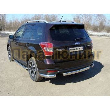 Защита заднего бампера овальная 75х42 мм ТСС для Subaru Forester 2016-2018 Защита заднего бампера овальная 75х42 мм ТСС для Subaru Forester 2016-2018