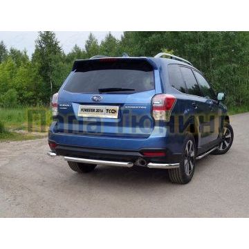 Защита задняя короткие уголки 60 мм ТСС для Subaru Forester 2016-2018 Защита задняя короткие уголки 60 мм ТСС для Subaru Forester 2016-2018