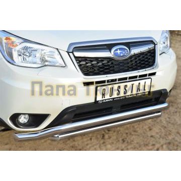 Защита передняя двойная d57-d57 РусСталь для Subaru Forester SJ 2013-2016