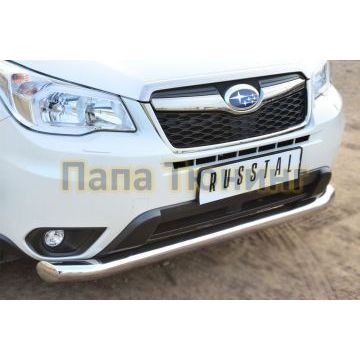 Защита переднего бампера d76 РусСталь для Subaru Forester SJ 2013-2016