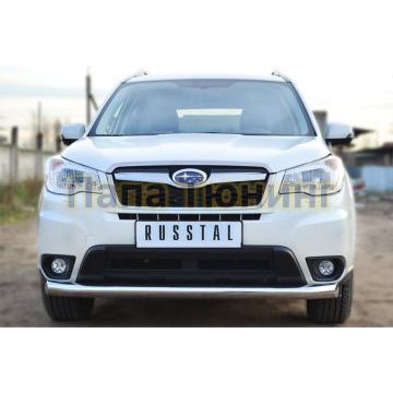 Защита переднего бампера d76 РусСталь для Subaru Forester SJ 2013-2016