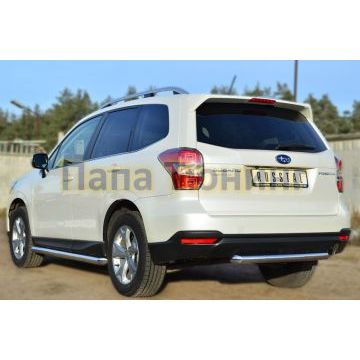 Защита заднего бампера d57 РусСталь для Subaru Forester SJ 2013-2016