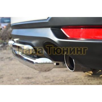 Защита заднего бампера двойная d57-d42 РусСталь для Subaru Forester SJ 2013-2016