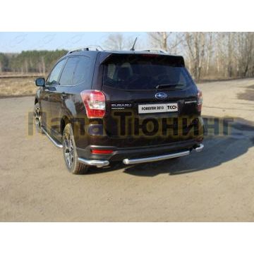 Защита заднего бампера уголки 60 мм ТСС для Subaru Forester SJ 2013-2016 Защита заднего бампера уголки 60 мм ТСС для Subaru Forester SJ 2013-2016