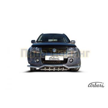 Защита передняя волна с клыками 57 мм Slitkoff для Suzuki Grand Vitara 2005-2007 Защита передняя волна с клыками 57 мм Slitkoff для Suzuki Grand Vitara 2005-2007