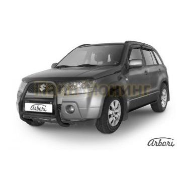 Кенгурин чёрная сталь высокий 57 мм Slitkoff для Suzuki Grand Vitara 2005-2007 Кенгурин чёрная сталь высокий 57 мм Slitkoff для Suzuki Grand Vitara 2005-2007