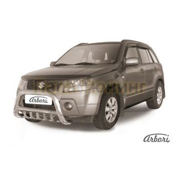 Кенгурин низкий с клыками 76 мм Slitkoff для Suzuki Grand Vitara 2005-2007 Кенгурин низкий с клыками 76 мм Slitkoff для Suzuki Grand Vitara 2005-2007