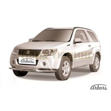 Защита передняя двойная 57-57 мм на 3 двери Slitkoff для Suzuki Grand Vitara 2008-2011