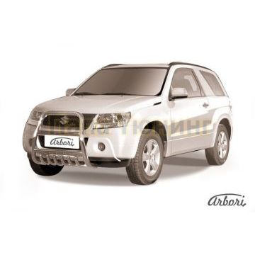 Кенгурин высокий с клыками 57 мм на 3 двери Slitkoff для Suzuki Grand Vitara 2008-2011 Кенгурин высокий с клыками 57 мм на 3 двери Slitkoff для Suzuki Grand Vitara 2008-2011