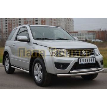 Защита передняя двойная d57-d42 РусСталь для Suzuki Grand Vitara 2012-2015