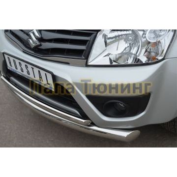 Защита передняя двойная d76-d42 РусСталь для Suzuki Grand Vitara 2012-2015