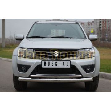 Защита передняя двойная d76-d42 РусСталь для Suzuki Grand Vitara 2012-2015