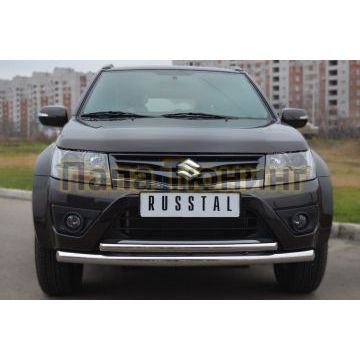 Защита передняя двойная d57-d42 РусСталь для Suzuki Grand Vitara 2012-2015
