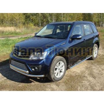 Защита передняя двойная 60-75 мм ТСС для Suzuki Grand Vitara 2012-2015 Защита передняя двойная 60-75 мм ТСС для Suzuki Grand Vitara 2012-2015