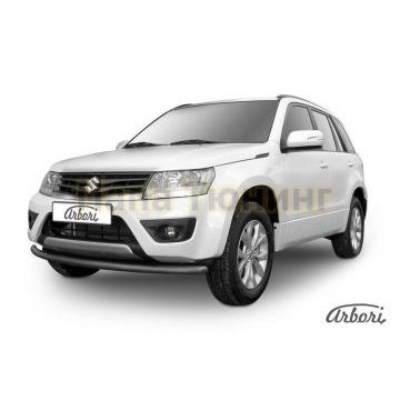 Защита переднего бампера чёрная сталь 57 мм Slitkoff для Suzuki Grand Vitara 2012-2015 Защита переднего бампера чёрная сталь 57 мм Slitkoff для Suzuki Grand Vitara 2012-2015