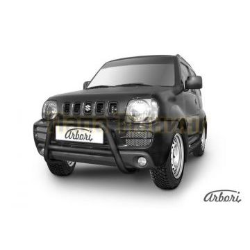 Кенгурин чёрная сталь низкий 57 мм Slitkoff для Suzuki Jimny 1998-2011