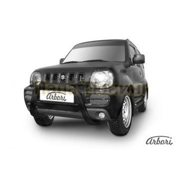 Кенгурин чёрная сталь низкий 76 мм Slitkoff для Suzuki Jimny 1998-2011