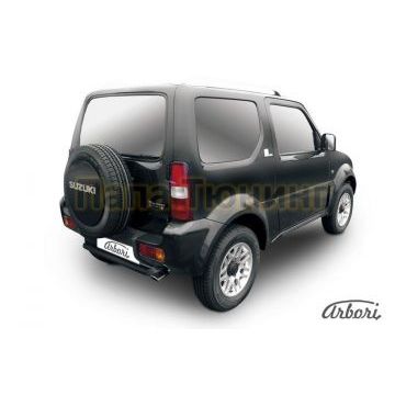 Защита заднего бампера чёрная сталь 57 мм Slitkoff для Suzuki Jimny 1998-2011