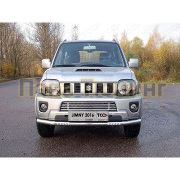 Защита переднего бампера с ДХО 60 мм ТСС для Suzuki Jimny 2012-2018