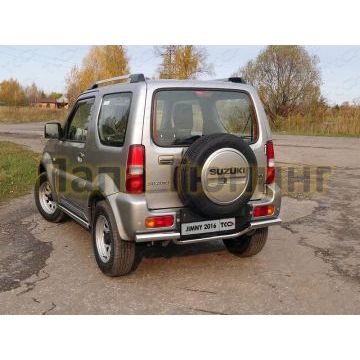 Защита заднего бампера 60/42 мм ТСС для Suzuki Jimny 2012-2018