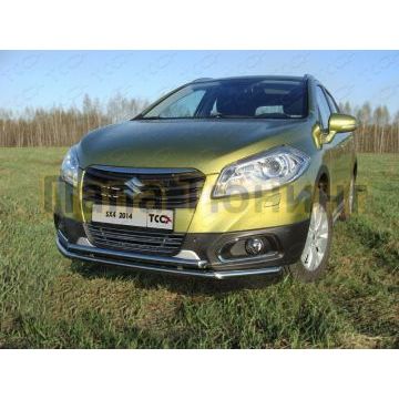 Защита передняя двойная 42-42 мм ТСС для Suzuki SX4 New 2013- Защита передняя двойная 42-42 мм ТСС для Suzuki SX4 New 2013-