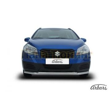 Защита передняя двойная 57-42 мм Slitkoff для Suzuki SX4 2013- Защита передняя двойная 57-42 мм Slitkoff для Suzuki SX4 2013-