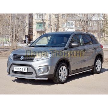 Защита переднего бампера d42 РусСталь для Suzuki Vitara 2015-