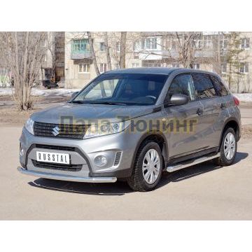 Защита переднего бампера d57 РусСталь для Suzuki Vitara 2015-