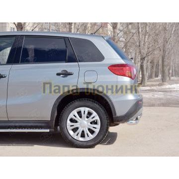 Защита заднего бампера двойная d57-42х2 мм РусСталь для Suzuki Vitara 2015-