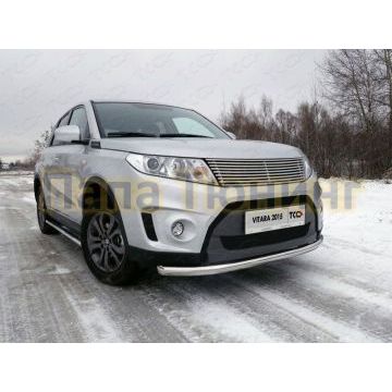 Защита переднего бампера 60 мм ТСС для Suzuki Vitara 2015- Защита переднего бампера 60 мм ТСС для Suzuki Vitara 2015-