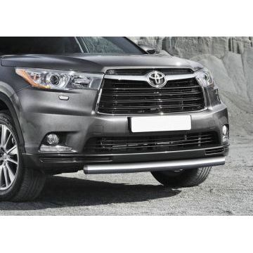 Защита передняя овальная короткая 75х42 мм Rival для Toyota Highlander 2014-